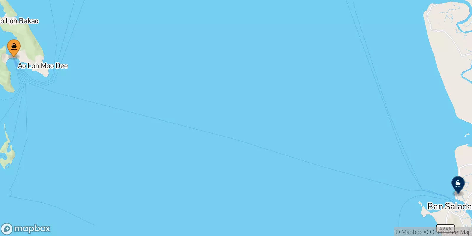 Ferries from Koh Phi Phi (Tonsai Pier) to Koh Lanta (Saladan Pier)