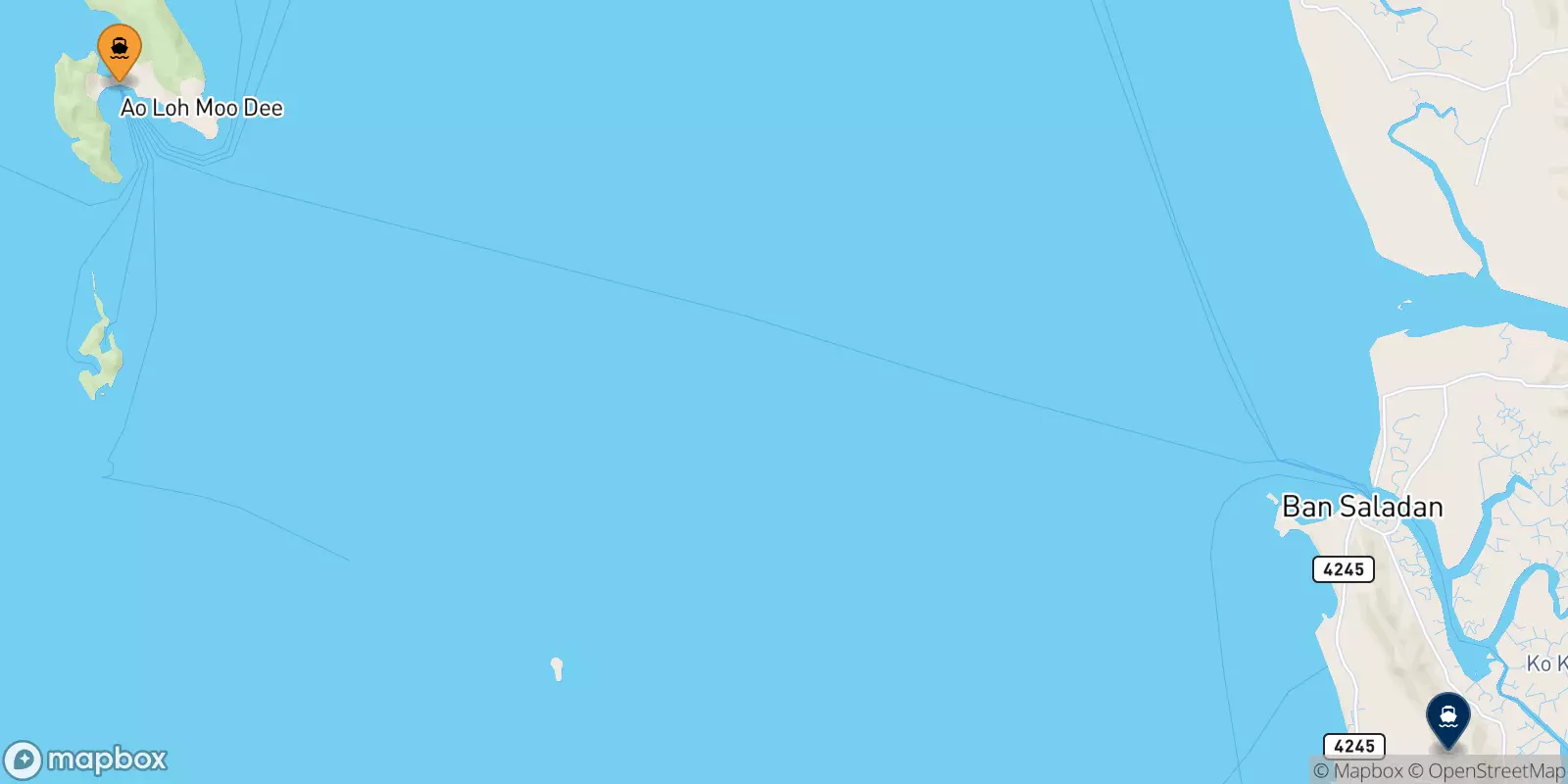 Ferries from Koh Phi Phi (Tonsai Pier) to Koh Lanta Ban (Saladan Pier)