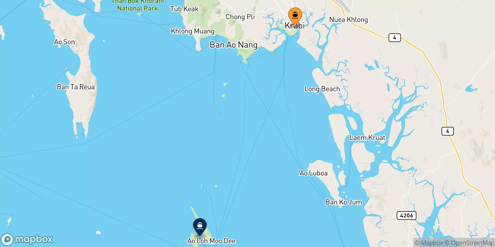 Ferries from Krabi (Kong Ka Pier) to the Phi Phi Islands