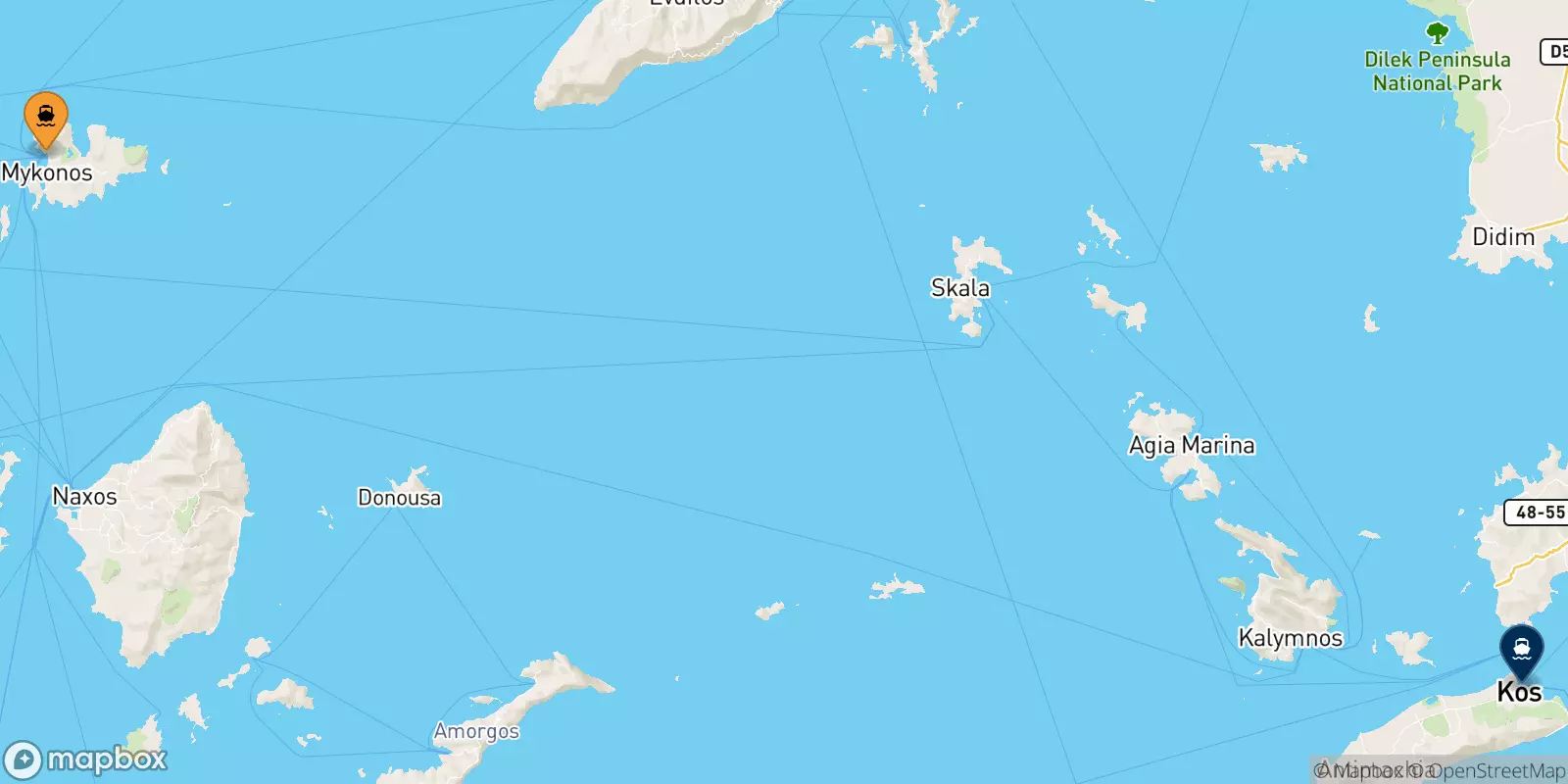 Ferries from Mykonos to Kos