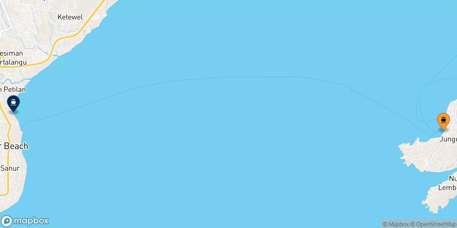 Ferries from Nusa Lembongan (Jungut Batu Beach) to Sanur