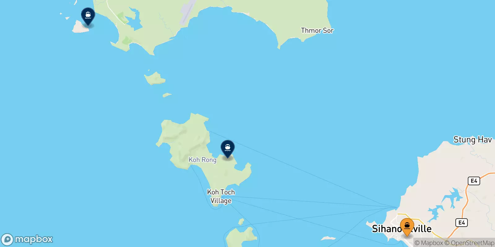 Ferries from Sihanoukville to Cambodia