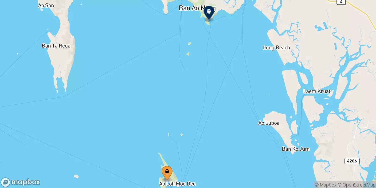 Ferries from the Phi Phi Islands to East Railay Bay Beach Floating Pier