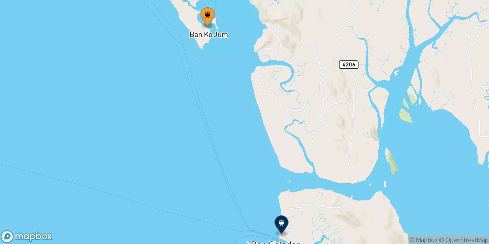 Ferries from Koh Jum to Koh Lanta (Saladan Pier)