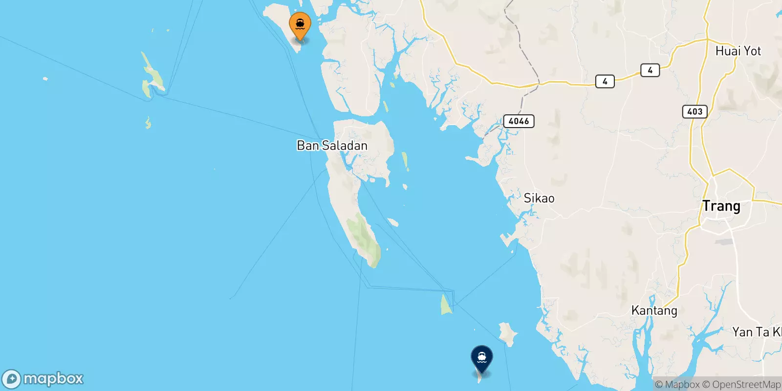 Ferries from Koh Jum to Koh Kradan Beach