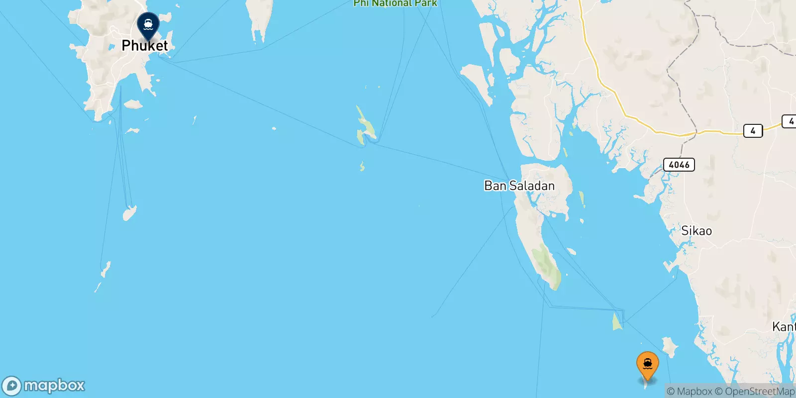 Ferries from Koh Kradan Beach to Phuket (Rassada Pier)