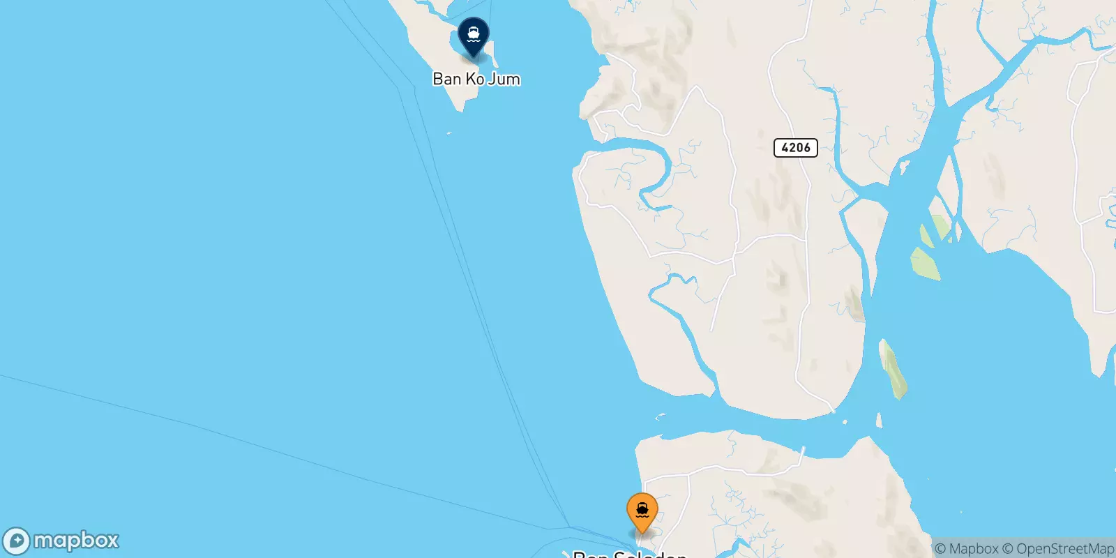 Ferries from Koh Lanta (Saladan Pier) to Koh Jum