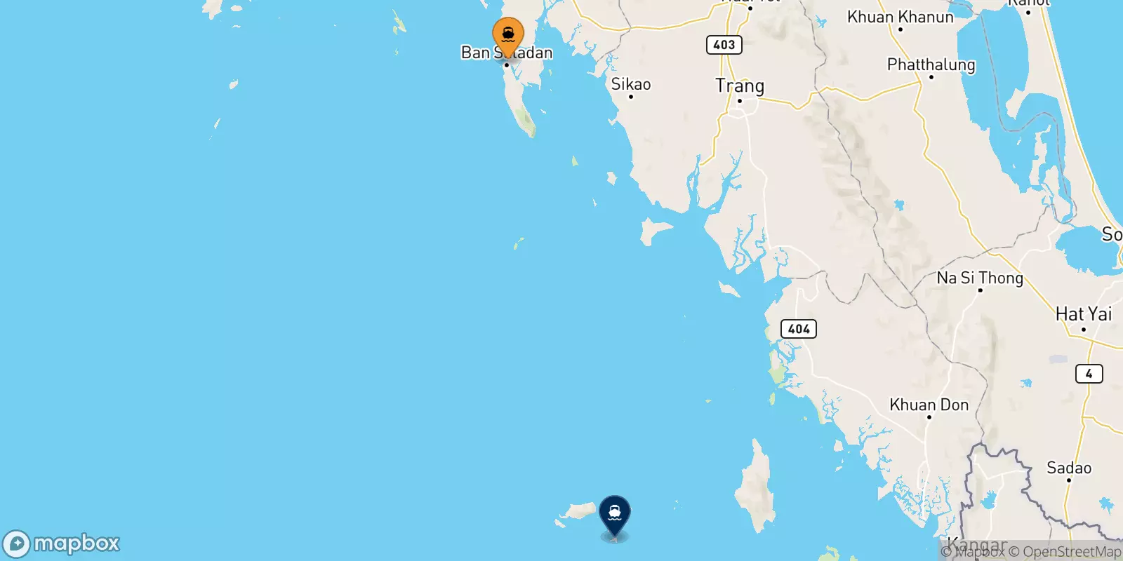 Ferries from Koh Lanta (Saladan Pier) to Koh Lipe (Bundhaya Pier)