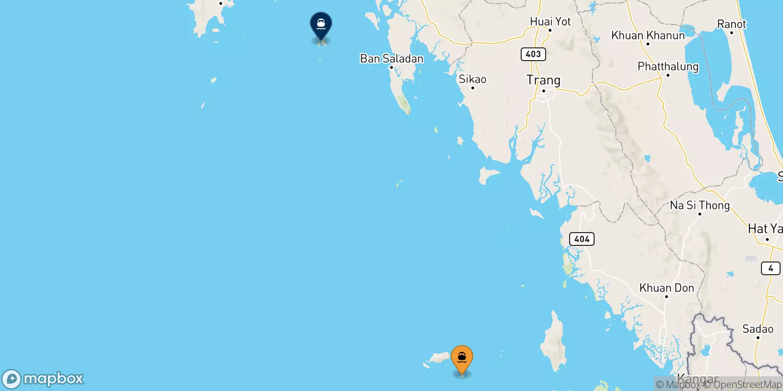 Ferries from Koh Lipe (Bundhaya Pier) to Koh Phi Phi (Tonsai Pier)