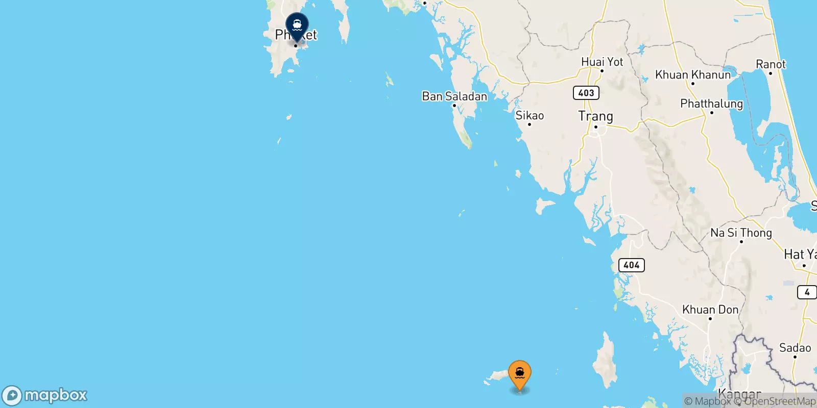 Ferries from Koh Lipe (Bundhaya Pier) to Phuket (Rassada Pier)