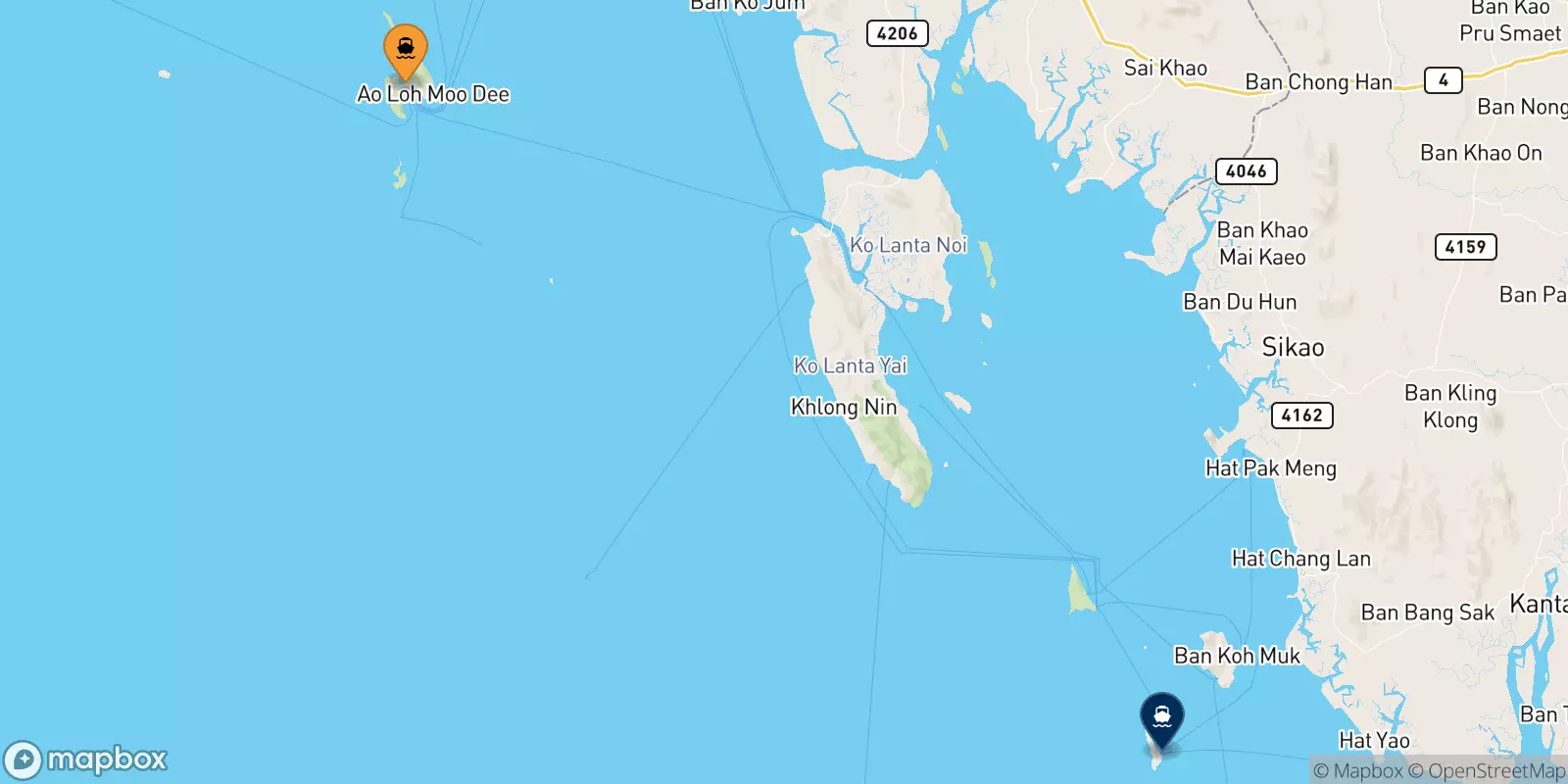 Ferries from Koh Phi Phi (Tonsai Pier) to Koh Kradan Beach