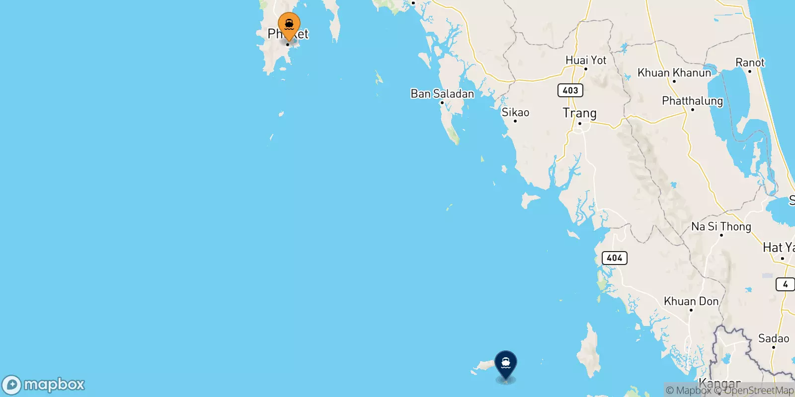 Ferries from Phuket (Rassada Pier) to Koh Lipe (Bundhaya Pier)
