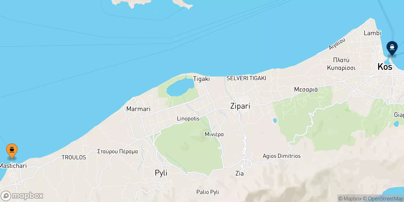 Ferries from Pserimos to Kos