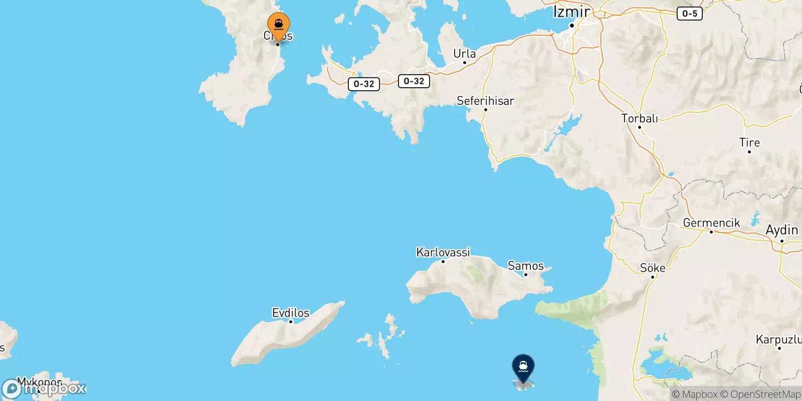 Ferries from Chios to Agathonisi