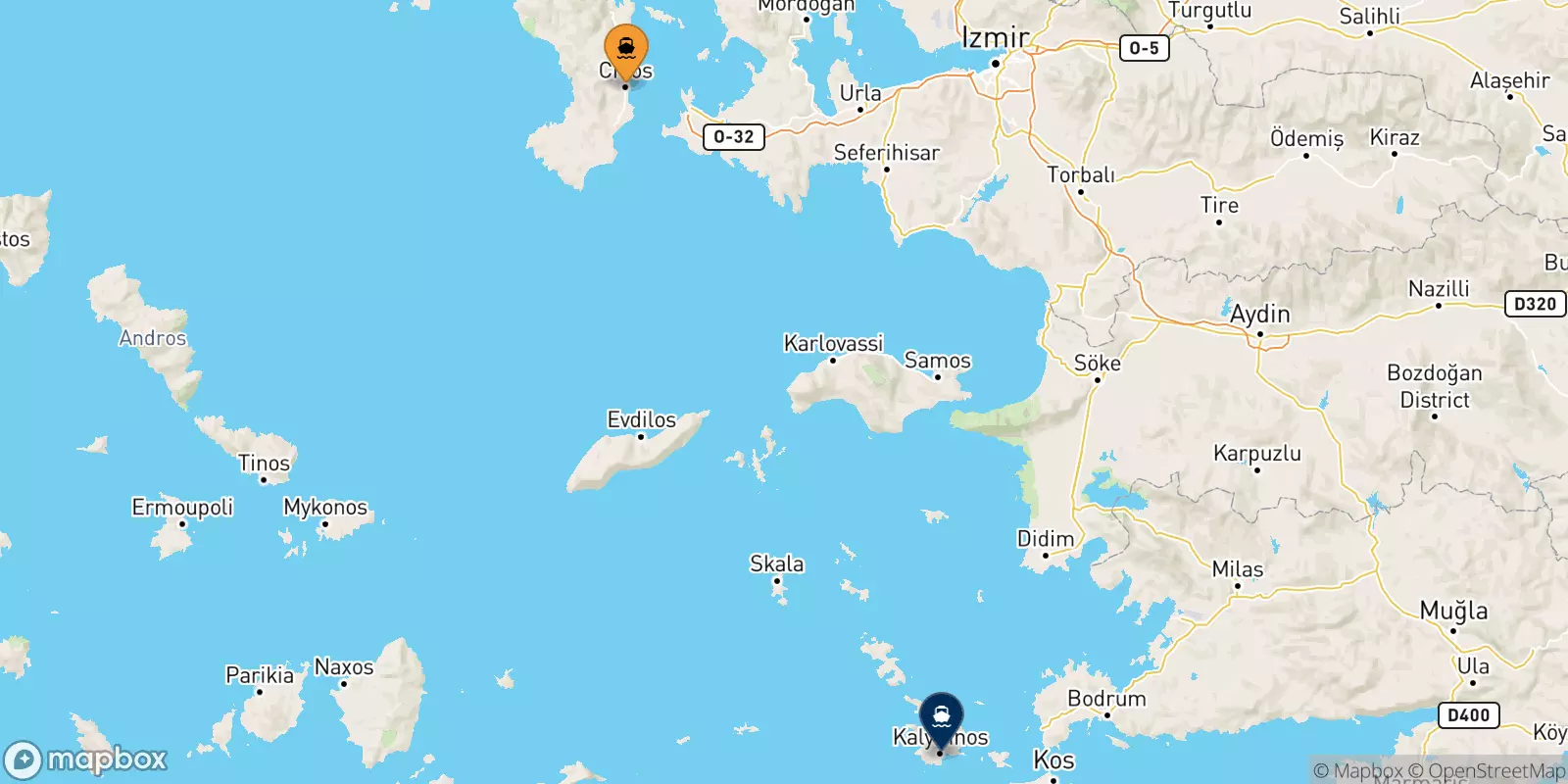 Ferries from Chios to Kalymnos