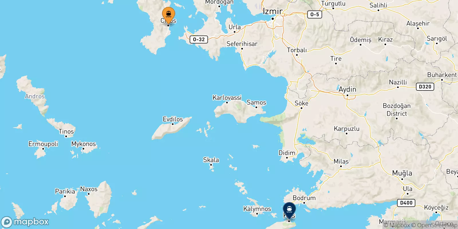 Ferries from Chios to Kos