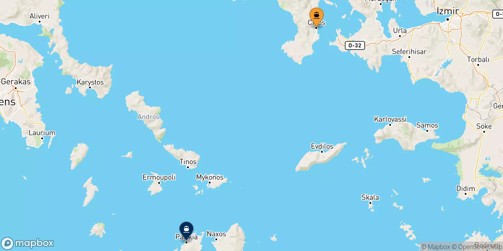 Ferries from Chios to Paros