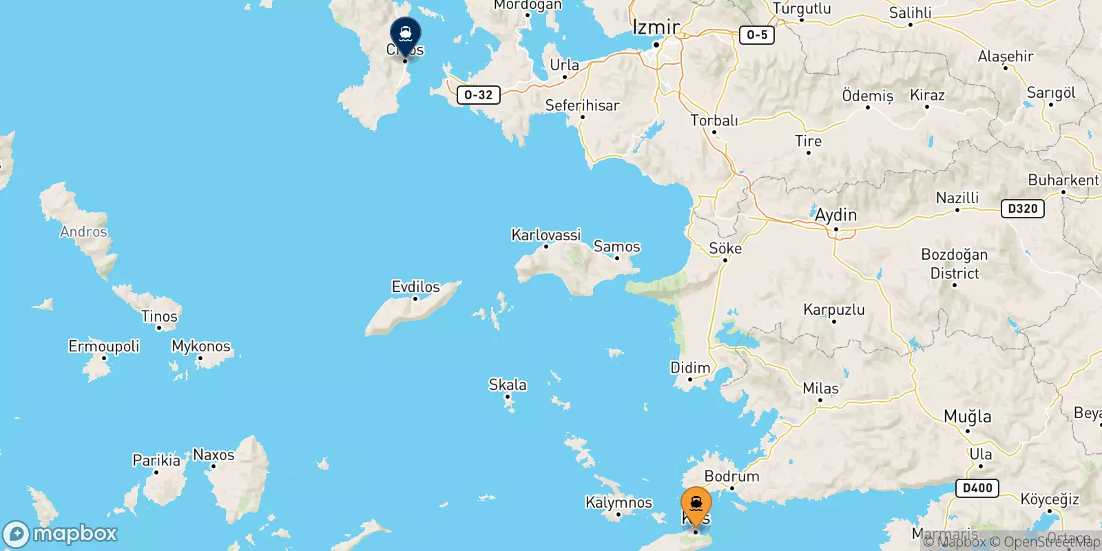 Ferries from Kos to Chios