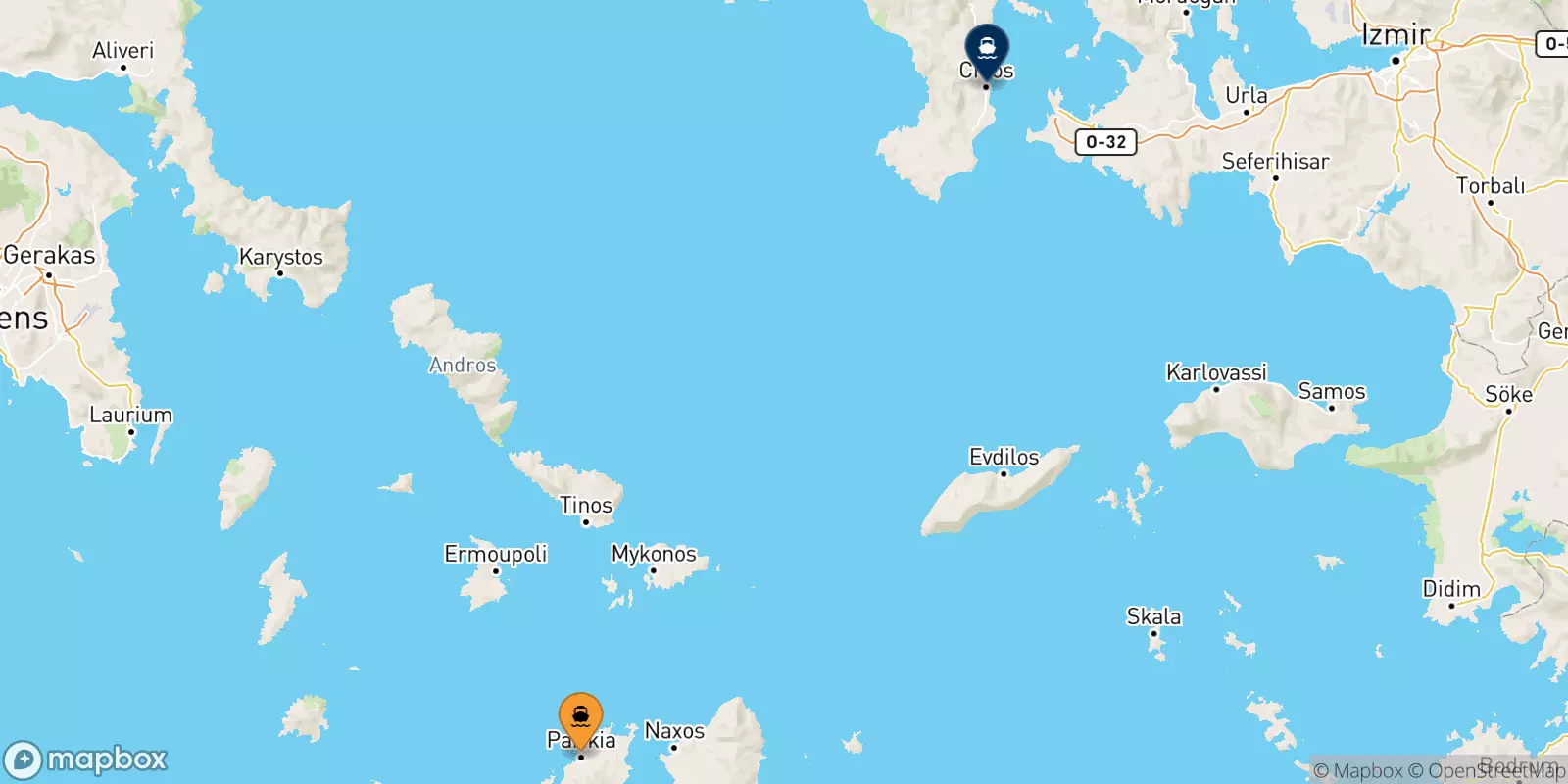 Ferries from Paros to Chios