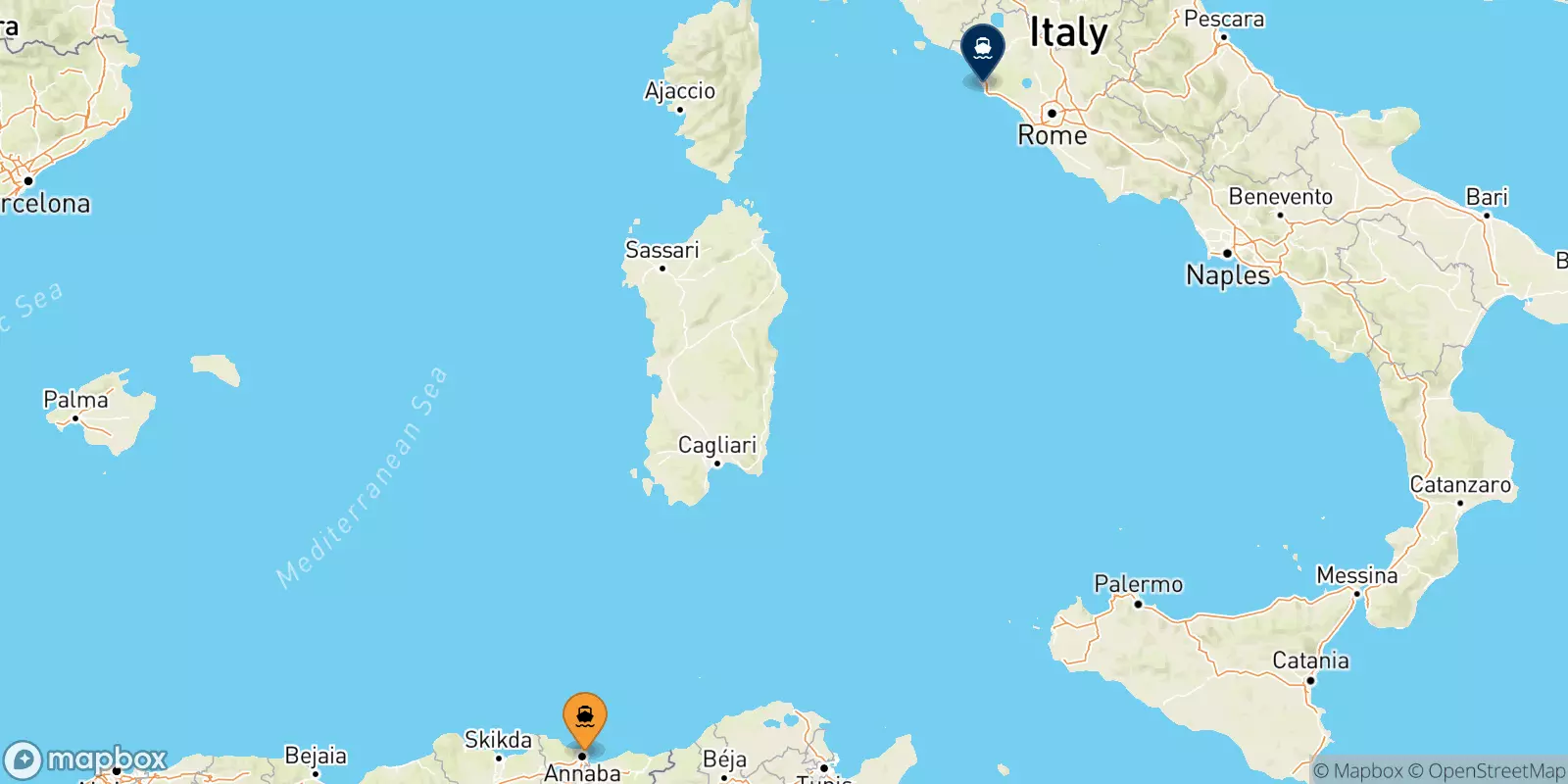 Ferries from Annaba to Italy
