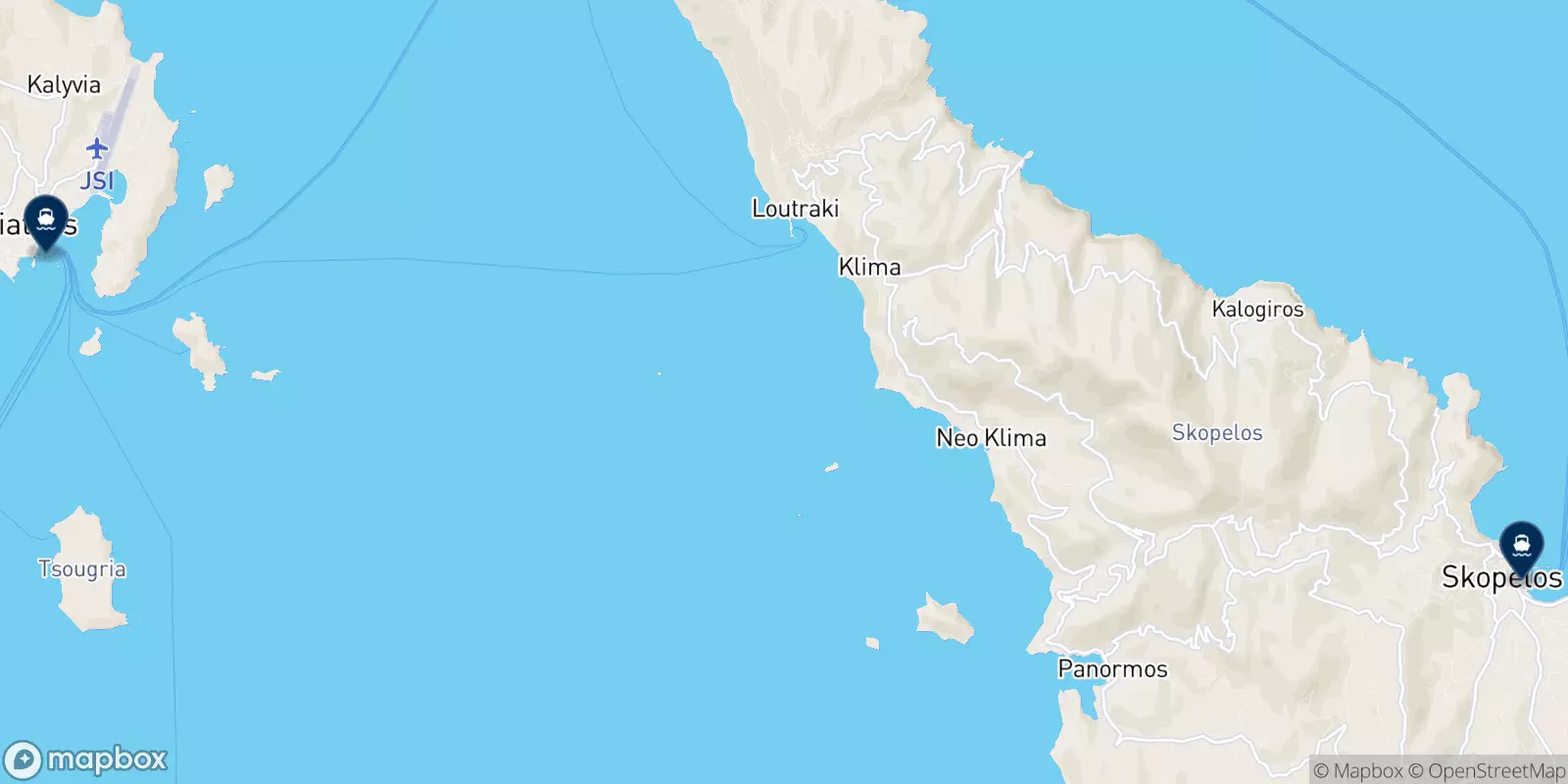 Ferries from Platanias (Skiathos) to the Sporades Islands