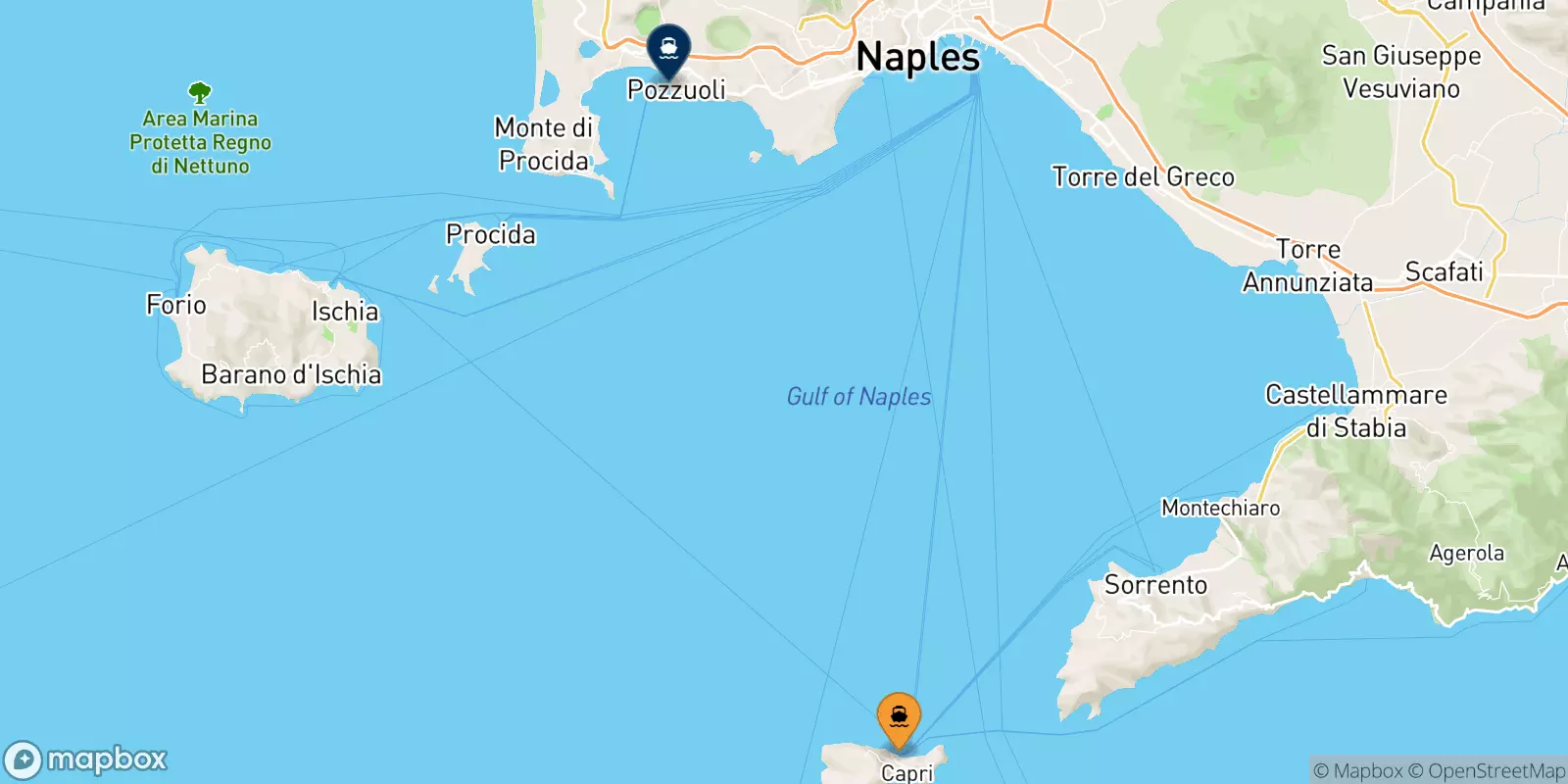 Ferries from Capri to Casamicciola (Ischia)